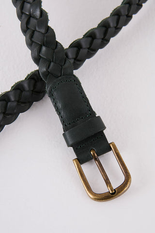 Yeşil Deri Örme Kemer,  AKSESUAR | Kundura