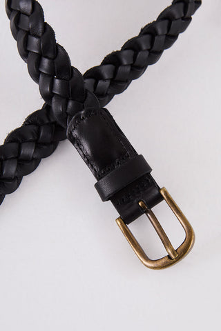 Siyah Deri Örme Kemer,  AKSESUAR | Kundura