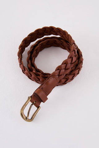 Açık Kahve Deri Örme Kemer,  AKSESUAR | Kundura