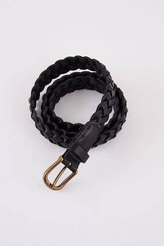 Siyah Deri Örme Kemer,  AKSESUAR | Kundura